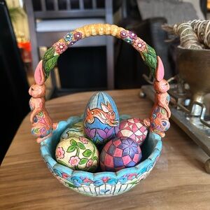 Jim Shore Colorful Easter Egg Basket
